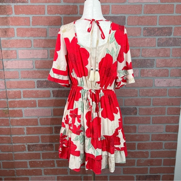 Red Floral Babydoll Dress | BOG Collective | XS - Picture 4 of 14